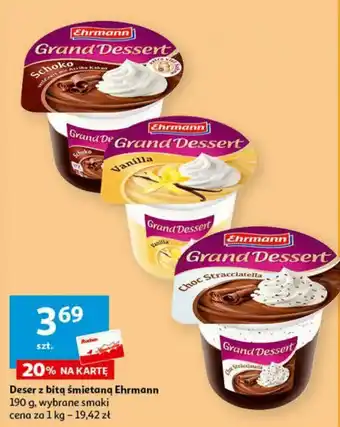 Auchan Deser z bitą śmietaną Ehrmann 190g oferta