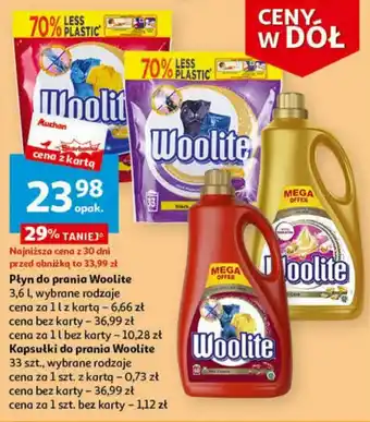 Auchan Płyn/kapsułki do prania Woolite 3,6l/33szt oferta