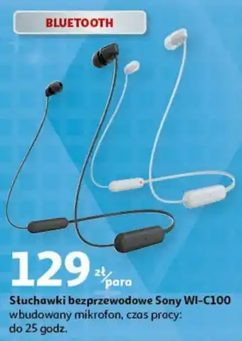 Auchan Słuchawki bezprzewodowe Sony WI-C100 oferta