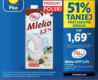Lidl Mleko UHT 3,5% 1 l oferta