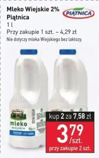 Stokrotka Mleko Wiejskie 2% Piątnica 1 l oferta
