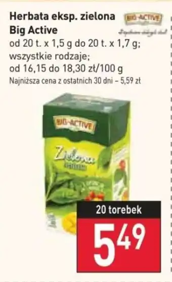 Stokrotka Herbata eksp. zielona ACTIVE Big Active 20 t. x 1,5 g oferta