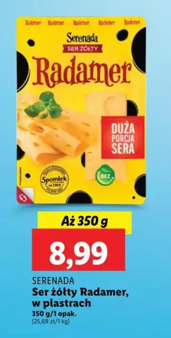 Lidl Ser żółty Radamer, w plastrach 350 g oferta