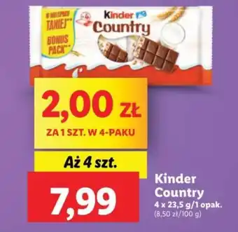 Lidl Kinder Country 4 x 23,5 g oferta