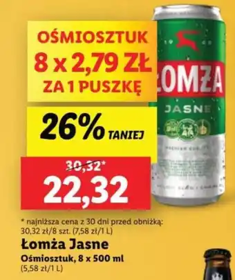 Lidl Łomża Jasne Ośmiosztuk, 8 x 500 ml oferta