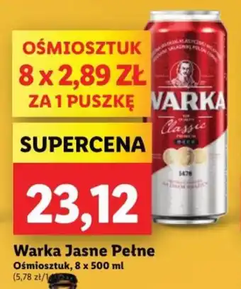 Lidl Warka Jasne Pełne Ośmiosztuk, 8 x 500 ml oferta