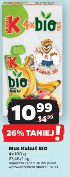 Netto Mus Kubuś BIO 4x100 g oferta