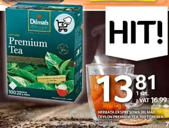 HERBATA EKSPRESOWA DILMAH CEYLON PREMIUM TEA 100 TOREBEK