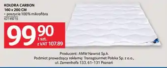 Selgros KOŁDRA CARBON 160 x 200 CM oferta