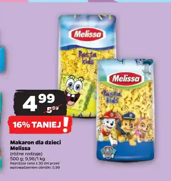 Netto Makaron dla dzieci Melissa oferta