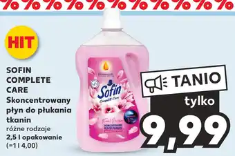 Kaufland SOFIN COMPLETE CARE Skoncentrowany płyn do płukania tkanin 2,5l oferta