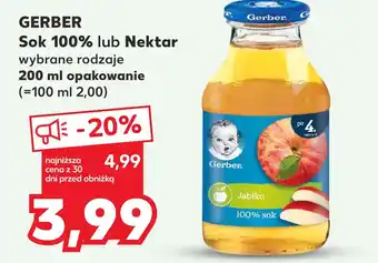 Kaufland GERBER Sok 100% lub Nektar 200ml oferta