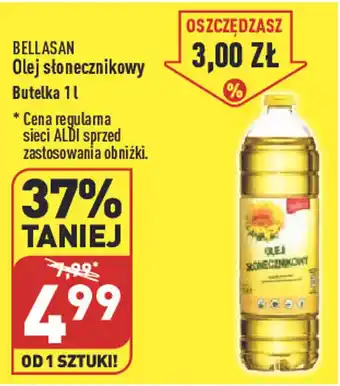 ALDI BELLASAN Olej słonecznikowy Butelka 1L oferta
