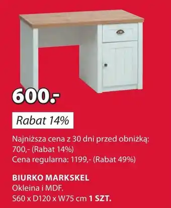 JYSK Biurko MDF oferta