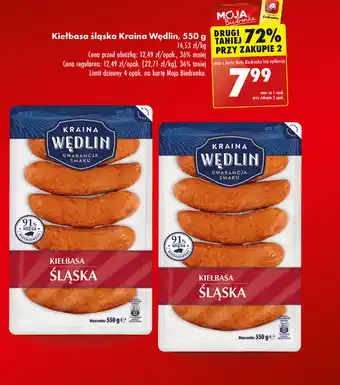Biedronka Kiełbasa śląska Kraina Wędlin, 550 g oferta