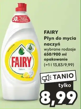 Kaufland FAIRY Płyn do mycia naczyń 650/900 ml oferta