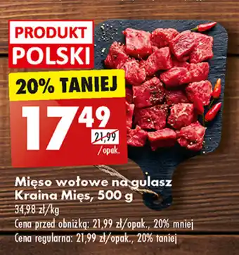Biedronka Mięso wołowe na gulasz Kraina Mięs, 500 g oferta