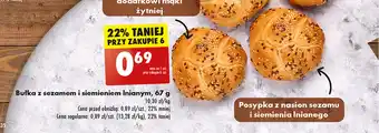 Biedronka Bułka z sezamem i siemieniem Inianym, 67 g oferta