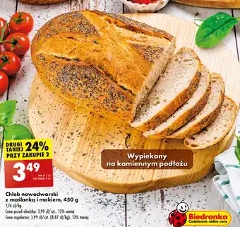 Biedronka Chleb nowodworski z maślanką i makiem, 450 g oferta