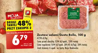 Biedronka Zestaw salami Gusto Bello, 100 g oferta
