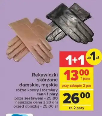 Carrefour Rękawiczki skórzane damskie męskie oferta