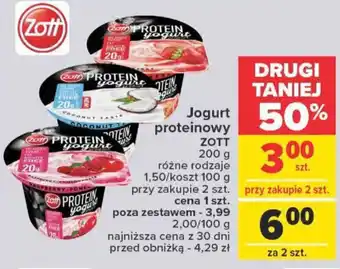 Carrefour Jogurt proteinowy ZOTT 200 g oferta
