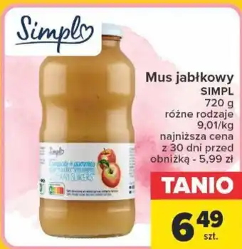 Carrefour Mus jabłkowy SIMPL 720g oferta
