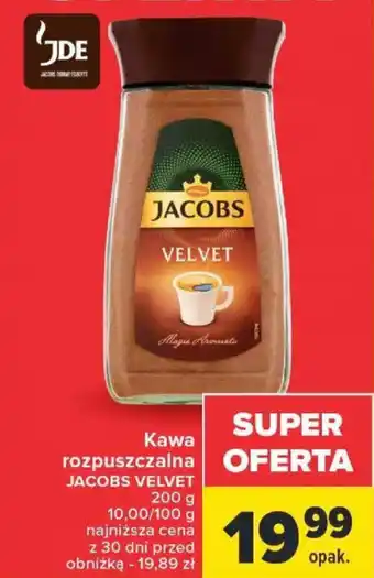 Carrefour JDE Kawa rozpuszczalna JACOBS VELVET 200g oferta