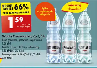 Biedronka Woda Cisowianka, 6x1,5 l oferta
