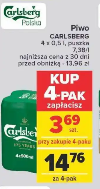 Carrefour Piwo CARLSBERG 4x0,5l oferta