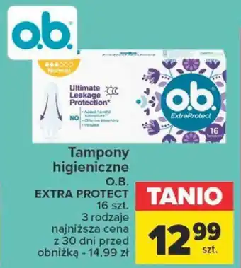 Carrefour Tampony higieniczne O.B. EXTRA PROTECT 16szt. oferta