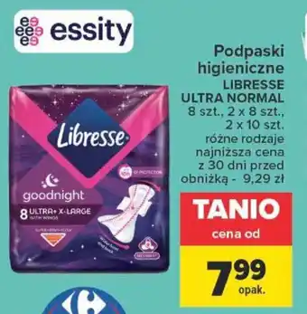Carrefour essity Podpaski higieniczne LIBRESSE ULTRA NORMAL 8 szt. 2 x 8 szt. oferta