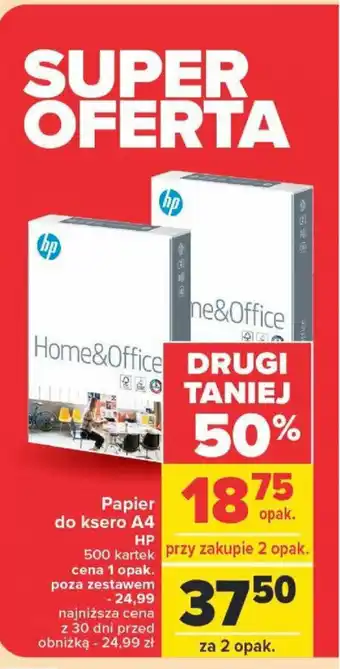 Carrefour Papier do ksero A4 HP oferta