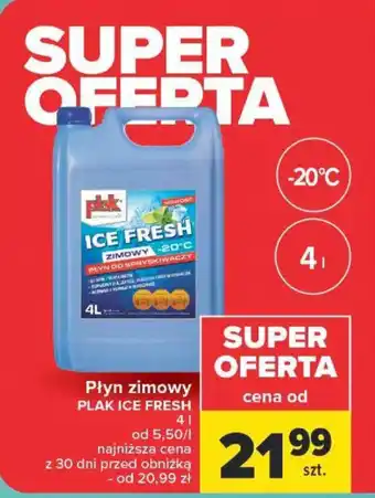 Carrefour Płyn zimowy PLAK ICE FRESH 4 l oferta