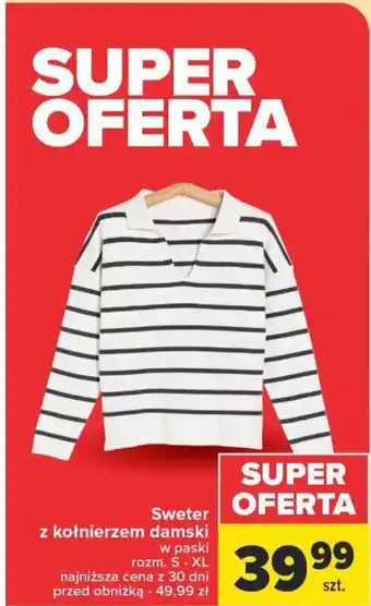 Carrefour Sweter z kołnierzem damski oferta