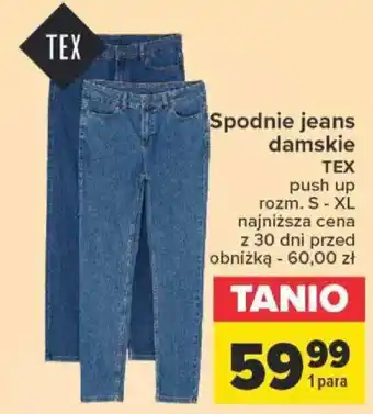 Carrefour Spodnie jeans damskie TEX oferta