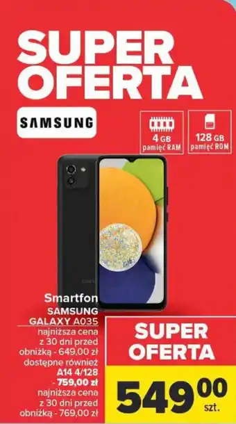 Carrefour Smartfon SAMSUNG GALAXY A035 oferta