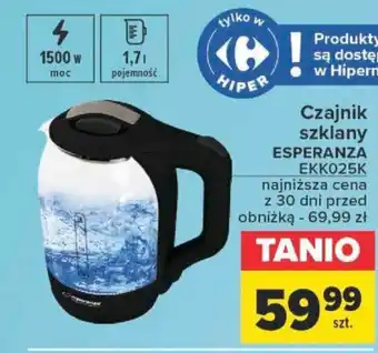 Carrefour Czajnik szklany ESPERANZA EKK025K oferta