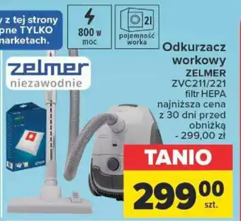 Carrefour Odkurzacz workowy ZELMER ZVC211/221 oferta