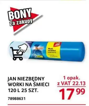 Selgros JAN NIEZBĘDNY WORKI NA ŚMIECI 120 L 25 SZT. oferta