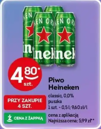 Żabka Piwo Heineken 500 ml oferta