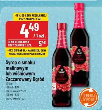 Polomarket Syrop o smaku malinowym lub wiśniowym Zaczarowany Ogród 430 ml oferta