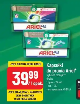 Polomarket Kapsułki do prania Ariel 24 szt. oferta