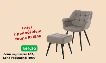 Agata Meble Fotel z podnóżkiem taupe KEISAR oferta