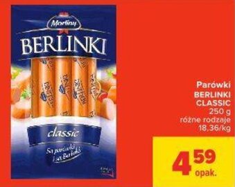 Carrefour Parówki Berlinki Classic 250g oferta