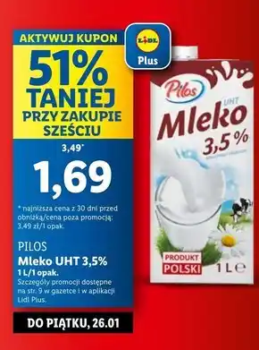 Lidl Mleko Pilos oferta