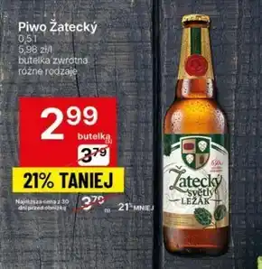 Delikatesy Centrum Žatecký Světlý Ležák Piwo jasne pełne 500 ml oferta