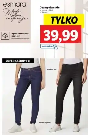Lidl Jeansy damskie Esmara oferta