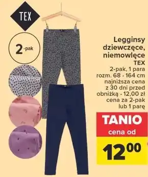 Carrefour Legginsy dziecięce TEX oferta