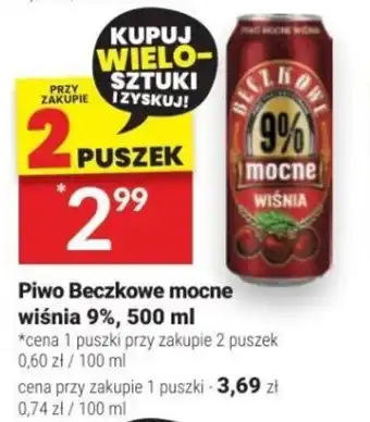 Twój Market Piwo Beczkowe mocne wiśnia 9%, 500 ml oferta